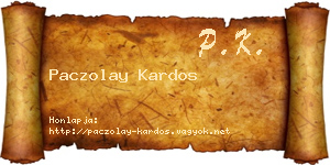 Paczolay Kardos névjegykártya
